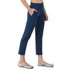 Softline Women's Kurti Pants in Cotton Rich Fabric with Mid Rise Fit, 4 Way-Stretchability, Soft Elastic Waistband, and Quick Dry Properties