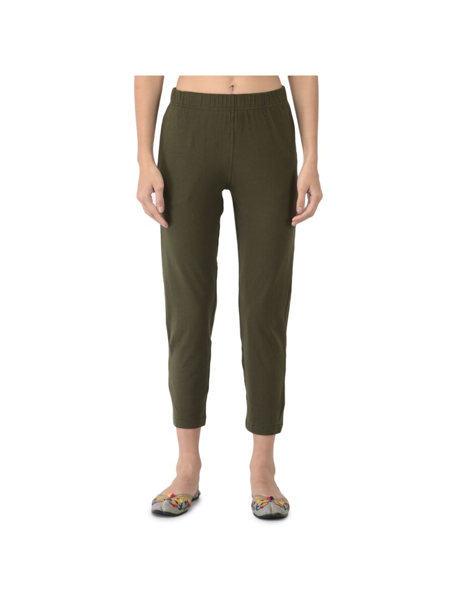Softline Women's Kurti Pants in Cotton Rich Fabric with Mid Rise Fit, 4 Way-Stretchability, Soft Elastic Waistband, and Quick Dry Properties