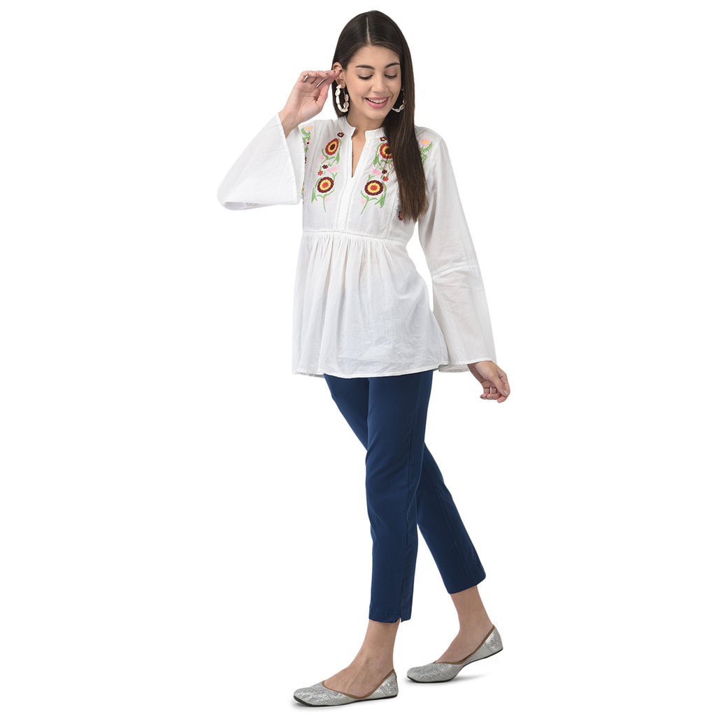 Softline Women's Kurti Pants in Cotton Rich Fabric with Mid Rise Fit, 4 Way-Stretchability, Soft Elastic Waistband, and Quick Dry Properties