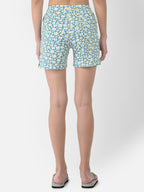 Softline Women's Regular Printed Shorts in 100% Cotton Fabric with Side Pockets, Relaxed Fit, and Elastic Waistband