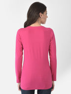Softline Full Sleeve Printed Round neck Women's Tees |95% cotton and 5% spandex | Stretchable and Trendy