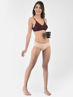 Softline Women's Non Padded Wire Free Bra in Cotton Stretch Fabric with Elastic Straps, Full Cup design, and Hook Closure (2053)