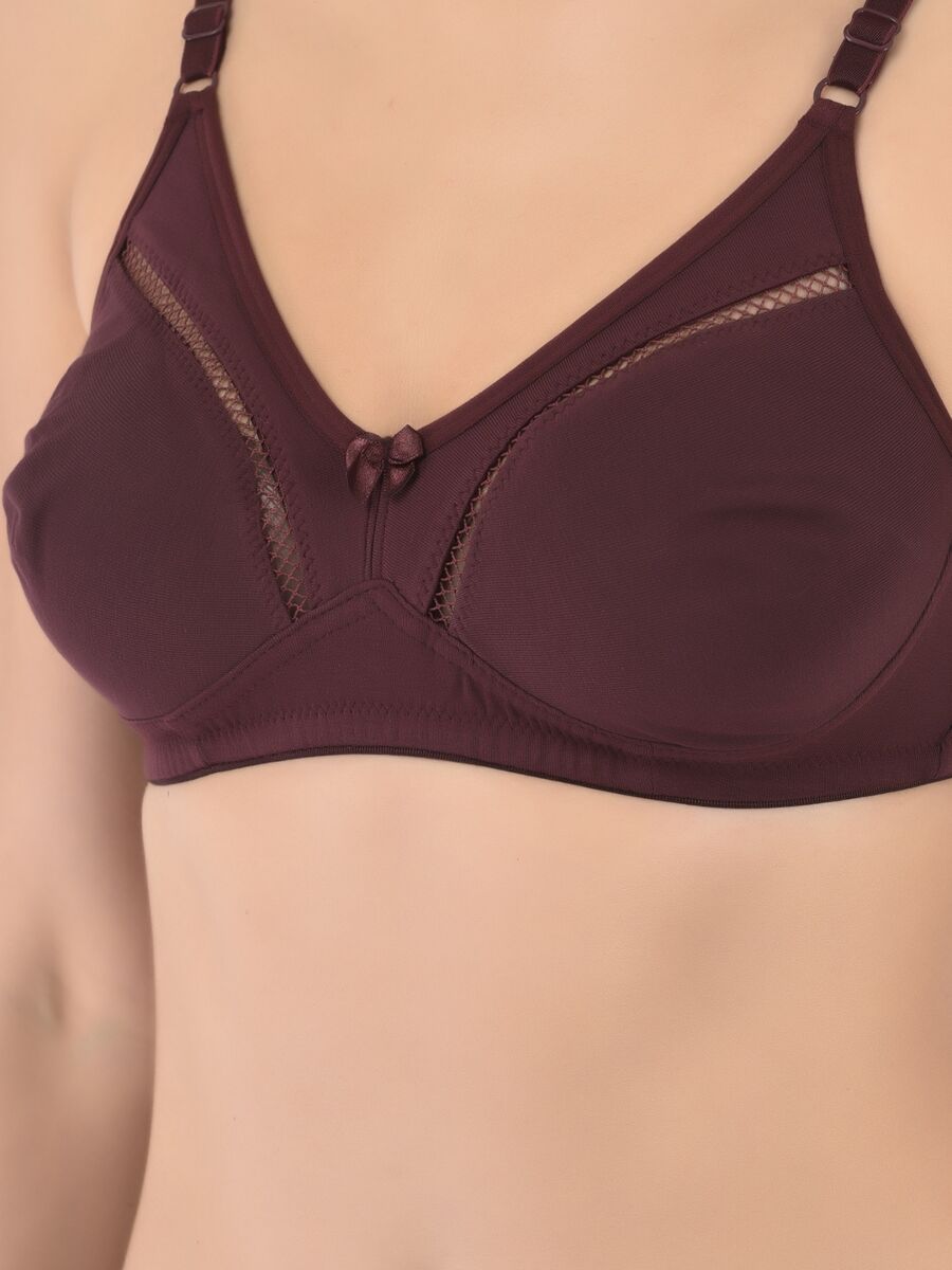 Softline Women's Non Padded Wire Free Bra in Cotton Stretch Fabric with Elastic Straps, Full Cup design, and Hook Closure (2053)