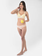 Softline Women's Non Padded Wire Free Bra in 100% Shifley Embroidery Cotton Fabric with  Full Coverage Cups, Broad Elastic Straps, and Hook Closure (1061)