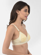 Softline Women's Non Padded Wire Free Bra in 100% Shifley Embroidery Cotton Fabric with  Full Coverage Cups, Broad Elastic Straps, and Hook Closure (1061)