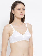 Softline Women's Non Padded Wire Free Bra in 100% Cotton Fabric with Elastic Straps and Hook Closure