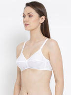 Softline Women's Non Padded Wire Free Bra in 100% Cotton Fabric with Elastic Straps and Hook Closure