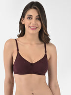 Softline Women's Non Padded Wire Free T-shirt Bra in Cotton Poly Fabric with Elastic Straps, Double Layered Moulded Cups, and Hook Closure (2054)