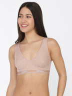 Softline Women's Non Padded Wire Free Sports Bra in 100% Polyester Fabric with High Elasticity, No Hook Design, and Slip on Style