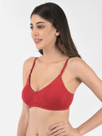 Softline Women's Non Padded Wire Free T-Shirt Bra in Cotton Stretch Fabric with Elastic Straps, Full Cup design, and Hook Closure (2056)