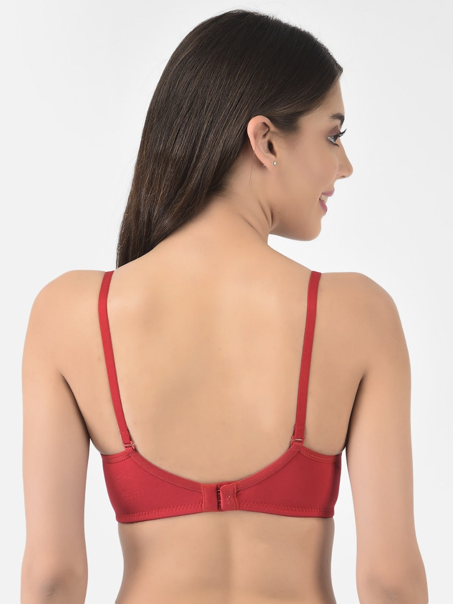 Softline Women's Non Padded Wire Free T-Shirt Bra in Cotton Stretch Fabric with Elastic Straps, Full Cup design, and Hook Closure (2056)