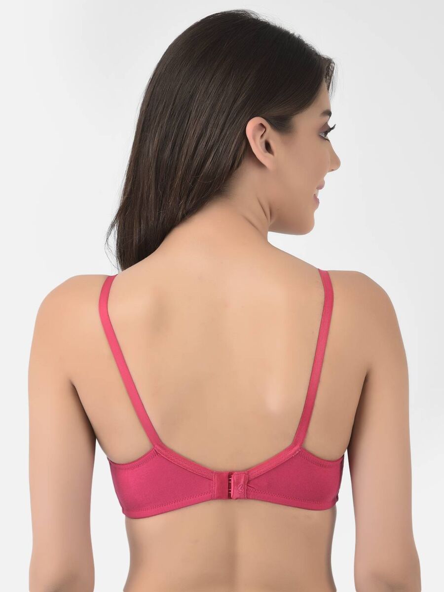 Softline Women's Non Padded Wire Free Bra in Cotton Stretch Fabric with Double Layered Cups Full Coverage, Elastic Straps, and Hook Closure (1054)