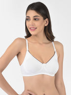 Softline Women's Non Padded Wire Free T-Shirt Bra in Cotton Stretch Fabric with Elastic Straps, Full Cup design, and Hook Closure (2056)