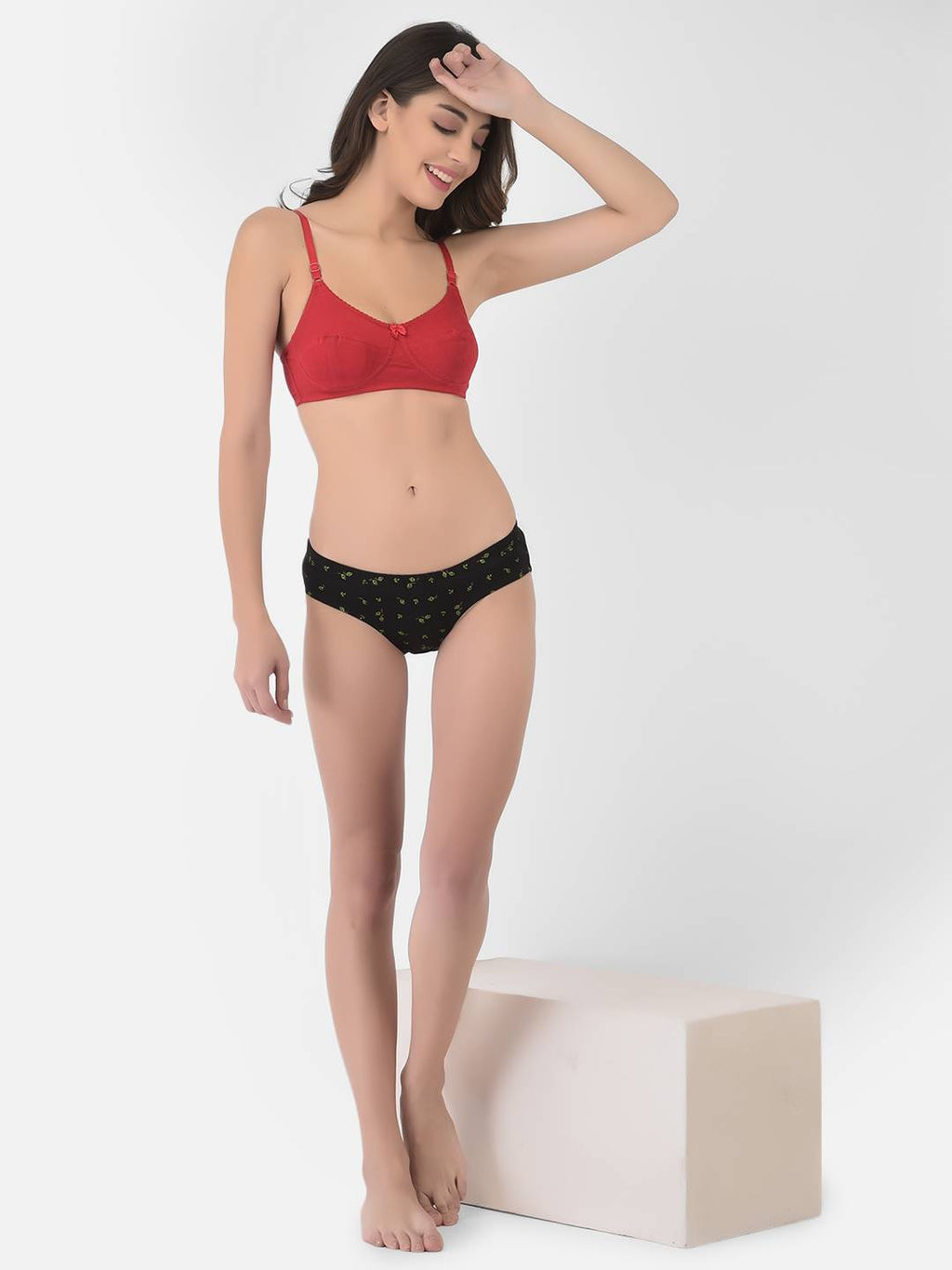 Softline Women's Non Padded Wire Free Bra in Cotton Stretch Fabric with Double Layered Cups Full Coverage, Elastic Straps, and Hook Closure (1054)