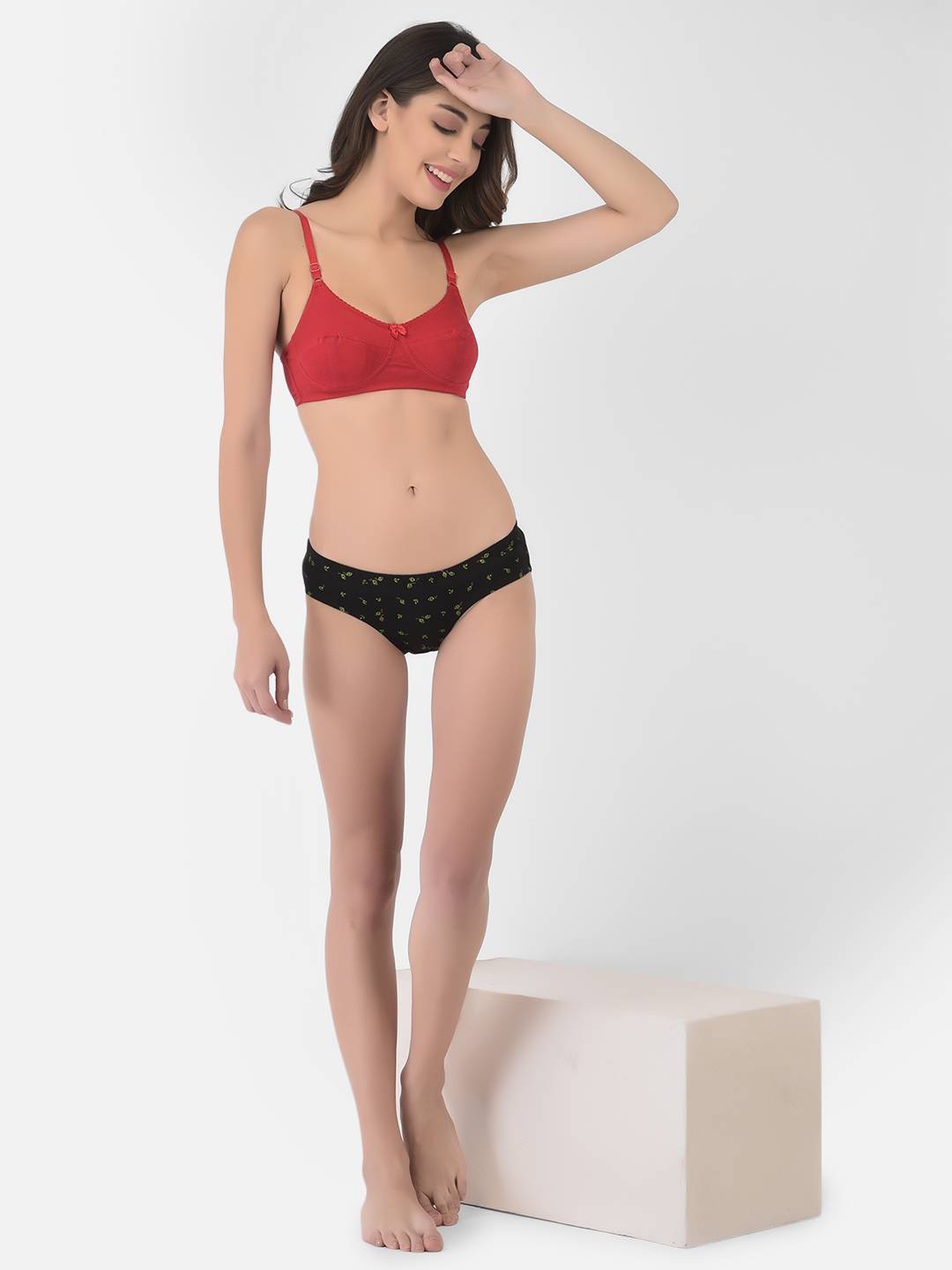 Softline Women's Non Padded Wire Free Bra in Cotton Stretch Fabric with Double Layered Cups Full Coverage, Elastic Straps, and Hook Closure (1054)