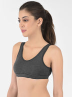 Softline Women's Non Padded Wire Free Sports T-Shirt Bra in Cotton Stretch Fabric with Full Cup Coverage, Broad Underband, Double Layered Cups, and Slip On Design (2057)