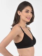 Softline Women's Non Padded Wire Free   T-shirt  Bra in Cotton Poly Fabric with Cross Neck Elastic Straps, Double Layered Moulded Cups, and Hook Closure (2051)