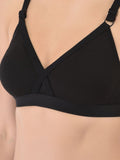 Softline Women's Non Padded Wire Free   T-shirt  Bra in Cotton Poly Fabric with Cross Neck Elastic Straps, Double Layered Moulded Cups, and Hook Closure (2051)