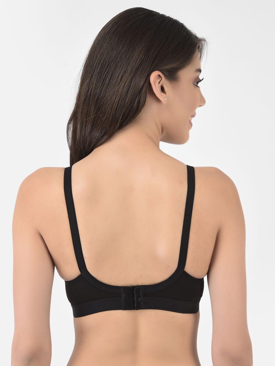 Softline Women's Non Padded Wire Free   T-shirt  Bra in Cotton Poly Fabric with Cross Neck Elastic Straps, Double Layered Moulded Cups, and Hook Closure (2051)
