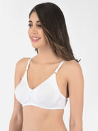 Softline Women's Non Padded Wire Free Bra in Cotton Stretch Fabric with Elastic Straps, Full Cup design, and Hook Closure (2055)