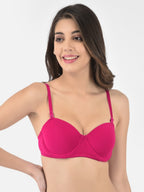 Softline Women's Padded Wired T-Shirt Bra in Cotton Stretch Fabric with Elastic Straps, Full Cup design, and Hook Closure (2060)