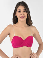 Softline Women's Padded Wired T-Shirt Bra in Cotton Stretch Fabric with Elastic Straps, Full Cup design, and Hook Closure (2060)