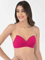 Softline Women's Padded Wire Free T-Shirt Bra in Cotton Stretch Fabric with Elastic Straps, Full Cup design, and Hook Closure (2059)