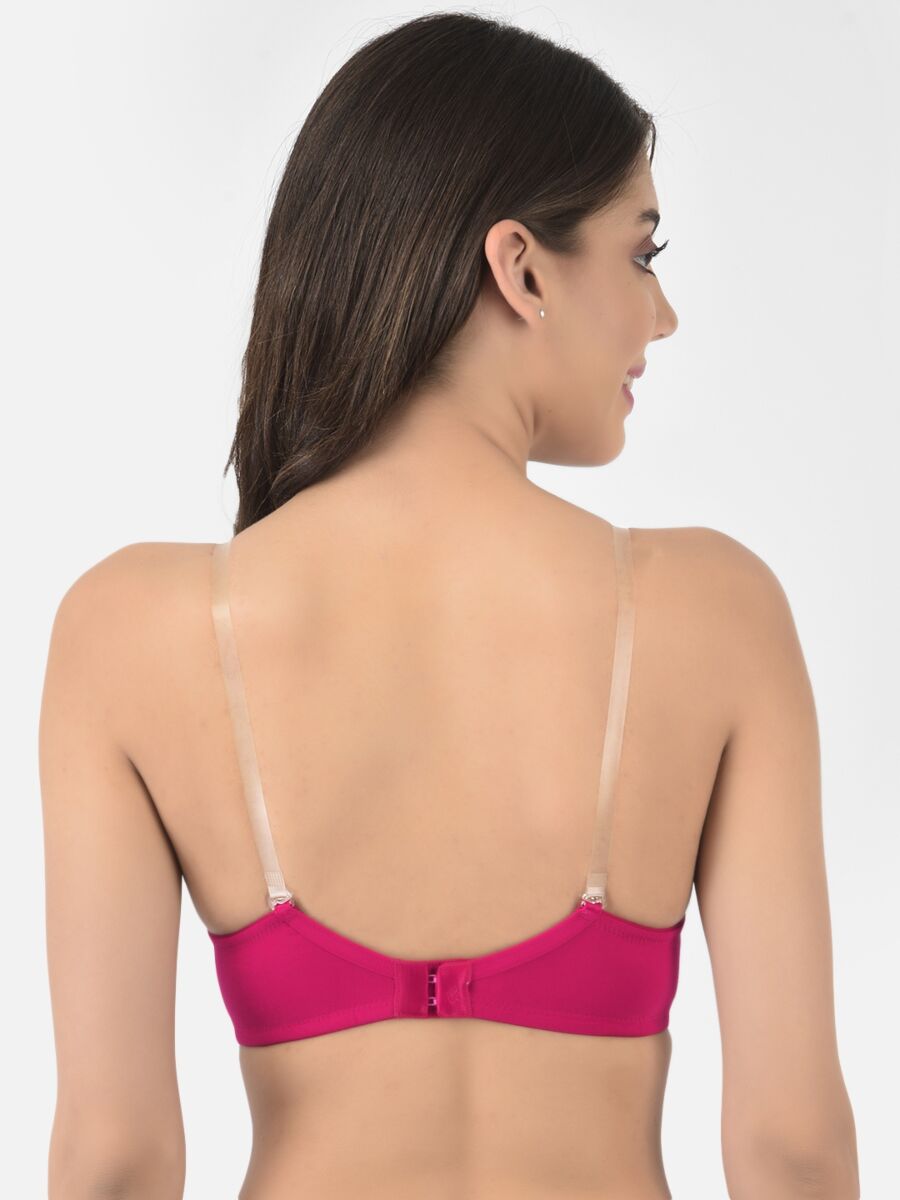 Softline Women's Padded Wire Free T-Shirt Bra in Cotton Stretch Fabric with Elastic Straps, Full Cup design, and Hook Closure (2059)