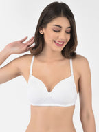 Softline Women's Padded Wire Free T-Shirt Bra in Cotton Stretch Fabric with Elastic Straps, Full Cup design, and Hook Closure (2058)