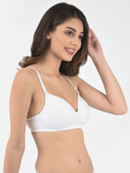 Softline Women's Padded Wire Free T-Shirt Bra in Cotton Stretch Fabric with Elastic Straps, Full Cup design, and Hook Closure (2058)