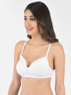 Softline Women's Padded Wire Free T-Shirt Bra in Cotton Stretch Fabric with Elastic Straps, Full Cup design, and Hook Closure (2058)