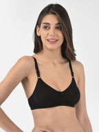 Softline Women's Non Padded Wire Free T-shirt Bra in Cotton Poly Fabric with Elastic Straps, Double Layered Moulded Cups, and Hook Closure (2054)