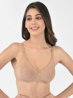 Softline Women's Non Padded Wire Free Bra in Cotton Stretch Fabric with Elastic Straps, Full Cup design, and Hook Closure (2055)