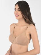 Softline Women's Non Padded Wire Free Bra in Cotton Stretch Fabric with Elastic Straps, Full Cup design, and Hook Closure (2055)