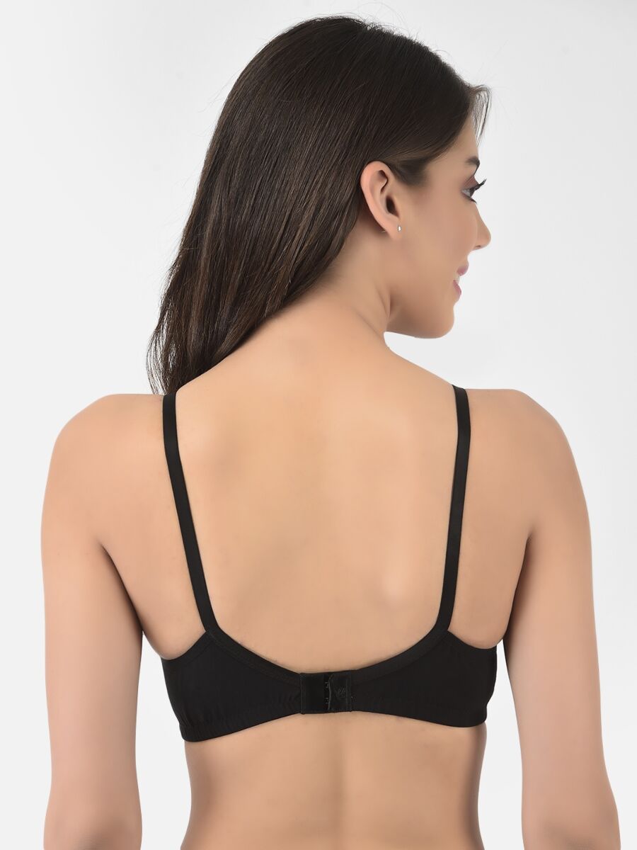 Softline Women's Non Padded Wire Free Bra in Cotton Stretch Fabric with Elastic Straps, Full Cup design, and Hook Closure (2053)