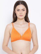 Softline Women's Non Padded Wire Free Bra in Cotton Poly Fabric with Elastic Straps and Hook Closure