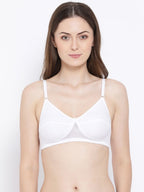 Softline Women's Non Padded Wire Free Bra in Cotton Poly Fabric with Elastic Straps and Hook Closure