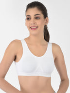Softline Women's Non Padded Wire Free Sports T-Shirt Bra in Cotton Stretch Fabric with Full Cup Coverage, Broad Underband, Double Layered Cups, and Slip On Design (2057)