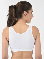 Softline Women's Non Padded Wire Free Sports T-Shirt Bra in Cotton Stretch Fabric with Full Cup Coverage, Broad Underband, Double Layered Cups, and Slip On Design (2057)