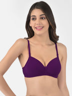 Softline Women's Padded Wire Free T-Shirt Bra in Cotton Stretch Fabric with Elastic Straps, Full Cup design, and Hook Closure (2059)