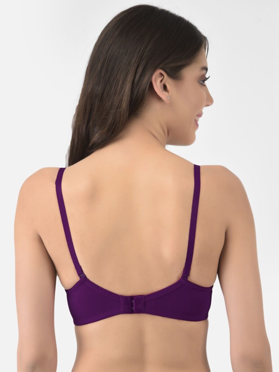 Softline Women's Padded Wire Free T-Shirt Bra in Cotton Stretch Fabric with Elastic Straps, Full Cup design, and Hook Closure (2059)