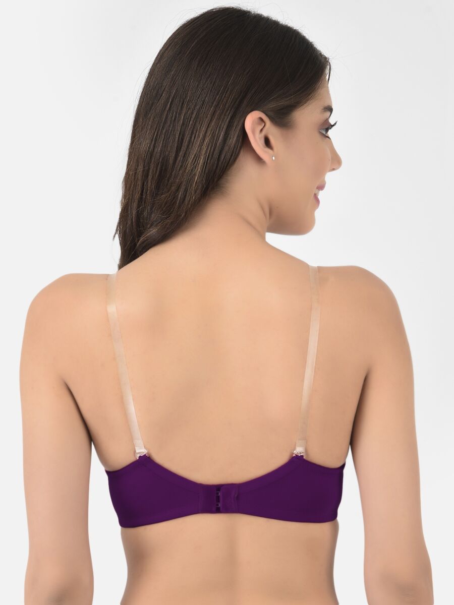 Softline Women's Padded Wire Free T-Shirt Bra in Cotton Stretch Fabric with Elastic Straps, Full Cup design, and Hook Closure (2059)