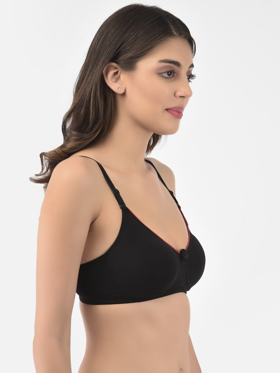 Softline Women's Non Padded Wire Free T-Shirt Bra in Cotton Stretch Fabric with Elastic Straps, Full Cup design, and Hook Closure (2056)