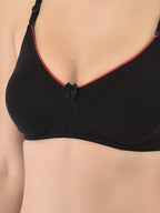 Softline Women's Non Padded Wire Free T-Shirt Bra in Cotton Stretch Fabric with Elastic Straps, Full Cup design, and Hook Closure (2056)