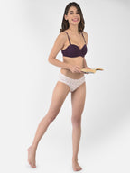 Softline Women's Padded Wired T-Shirt Bra in Cotton Stretch Fabric with Elastic Straps, Full Cup design, and Hook Closure (2060)