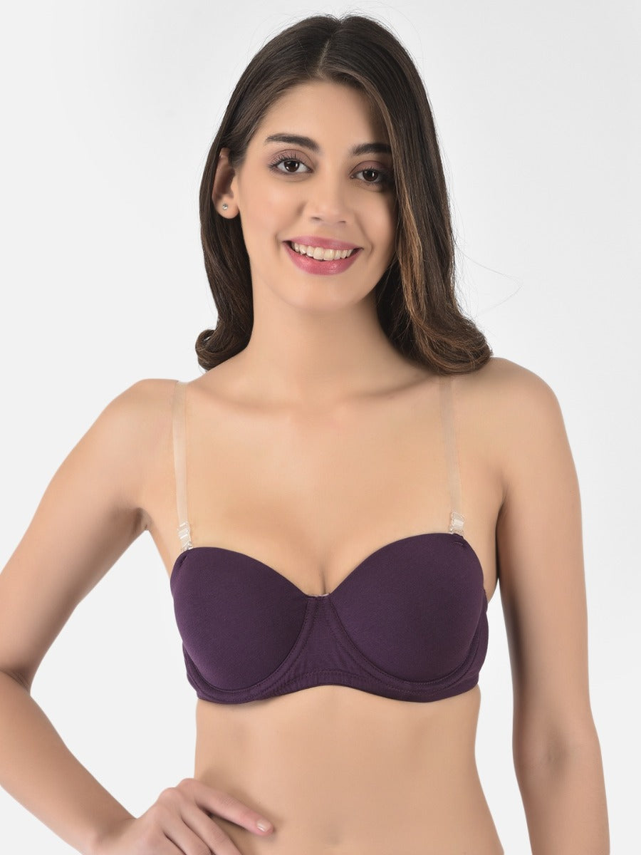 Softline Women's Padded Wired T-Shirt Bra in Cotton Stretch Fabric with Elastic Straps, Full Cup design, and Hook Closure (2060)