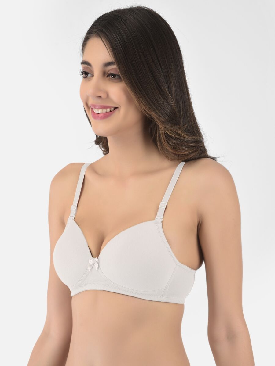 Softline Women's Padded Wire Free T-Shirt Bra in Cotton Stretch Fabric with Elastic Straps, Full Cup design, and Hook Closure (2059)