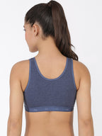 Softline Women's Non Padded Wire Free Sports T-Shirt Bra in Cotton Stretch Fabric with Full Cup Coverage, Broad Underband, Double Layered Cups, and Slip On Design (2057)