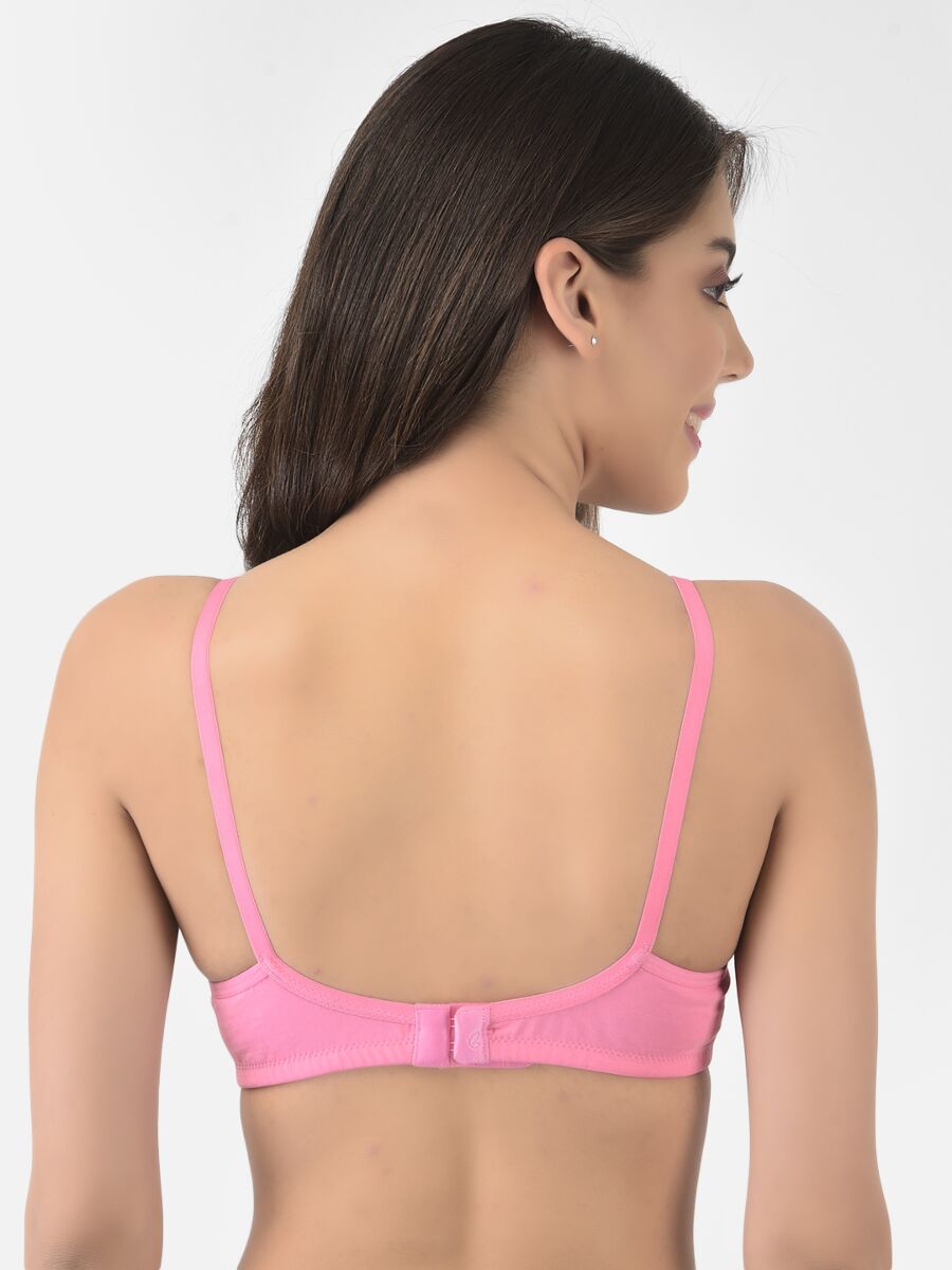 Softline Women's Non Padded Wire Free T-shirt Bra in Cotton Poly Fabric with Elastic Straps, Double Layered Moulded Cups, and Hook Closure (2054)