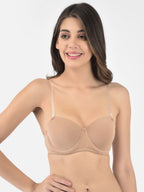 Softline Women's Padded Wired T-Shirt Bra in Cotton Stretch Fabric with Elastic Straps, Full Cup design, and Hook Closure (2060)